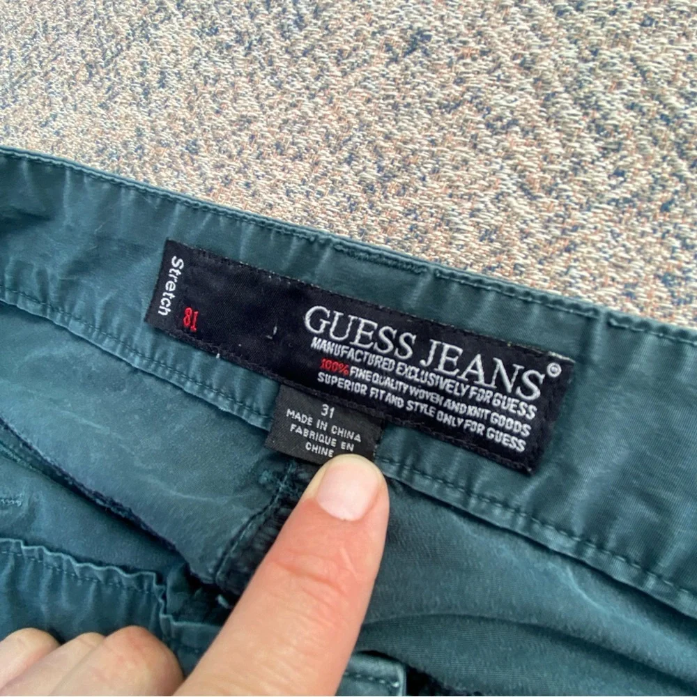 Guess Jeans Pants Vtg Heavy Capri Cargo Pockets - Picture 3 of 12